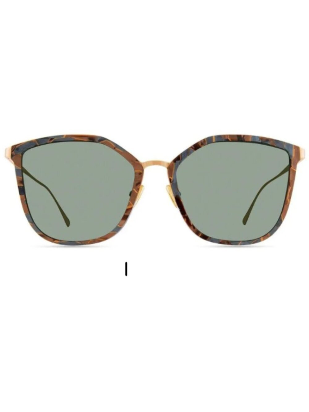 NEW DEREK LAM Nicole Sunglasses Oversized Square Grey Marble/Brown Gradient Len